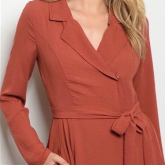 Style Rack Rust Wrap Dress - Picture 8 of 8